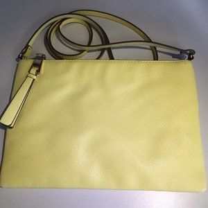 H&M Small Pastel Yellow Crossbody Purse w/ Gold Zipper